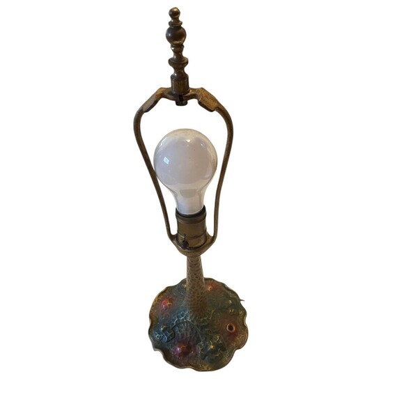 Aladdin Cast Iron Electric Lamp 1950s Art Nouveau Style #9328 Munchen - Picture 6 of 8